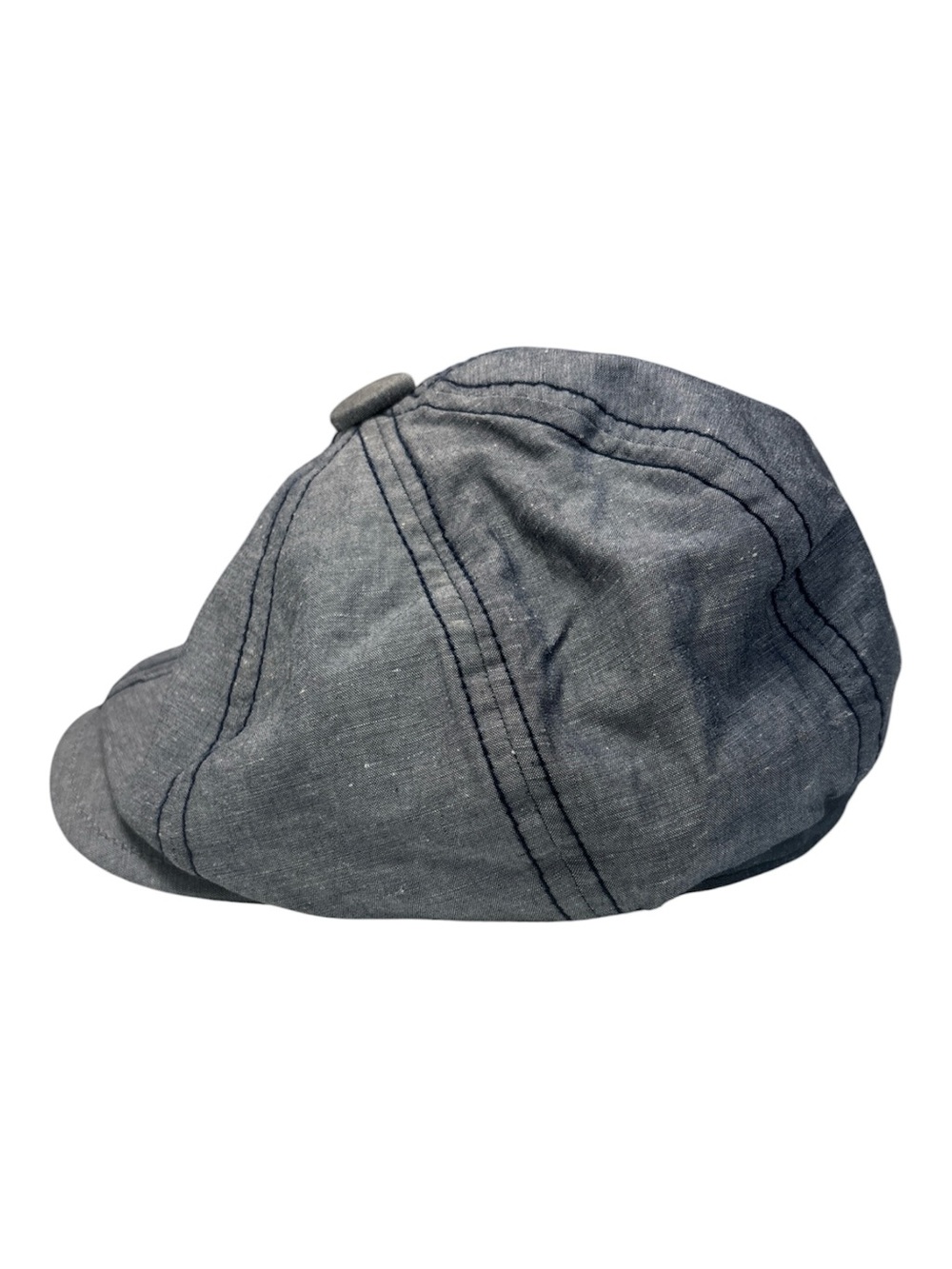 Goorin Bros Washed Blue Chambray Linen Cotton Flat Cap Newsboys Hat, size M